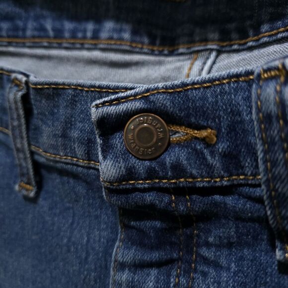 Bootcut High Rise Jeans 46x30 Mens Relaxed Fit Stretch Comfort Med Wash Western - Picture 6 of 16